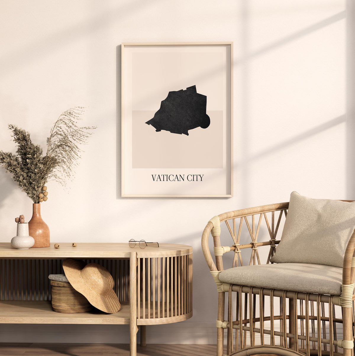 vatican city map poster - minimalist boho wall art - digital download - image 3