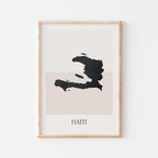 haiti map poster - minimalist boho wall art - digital download - image 1