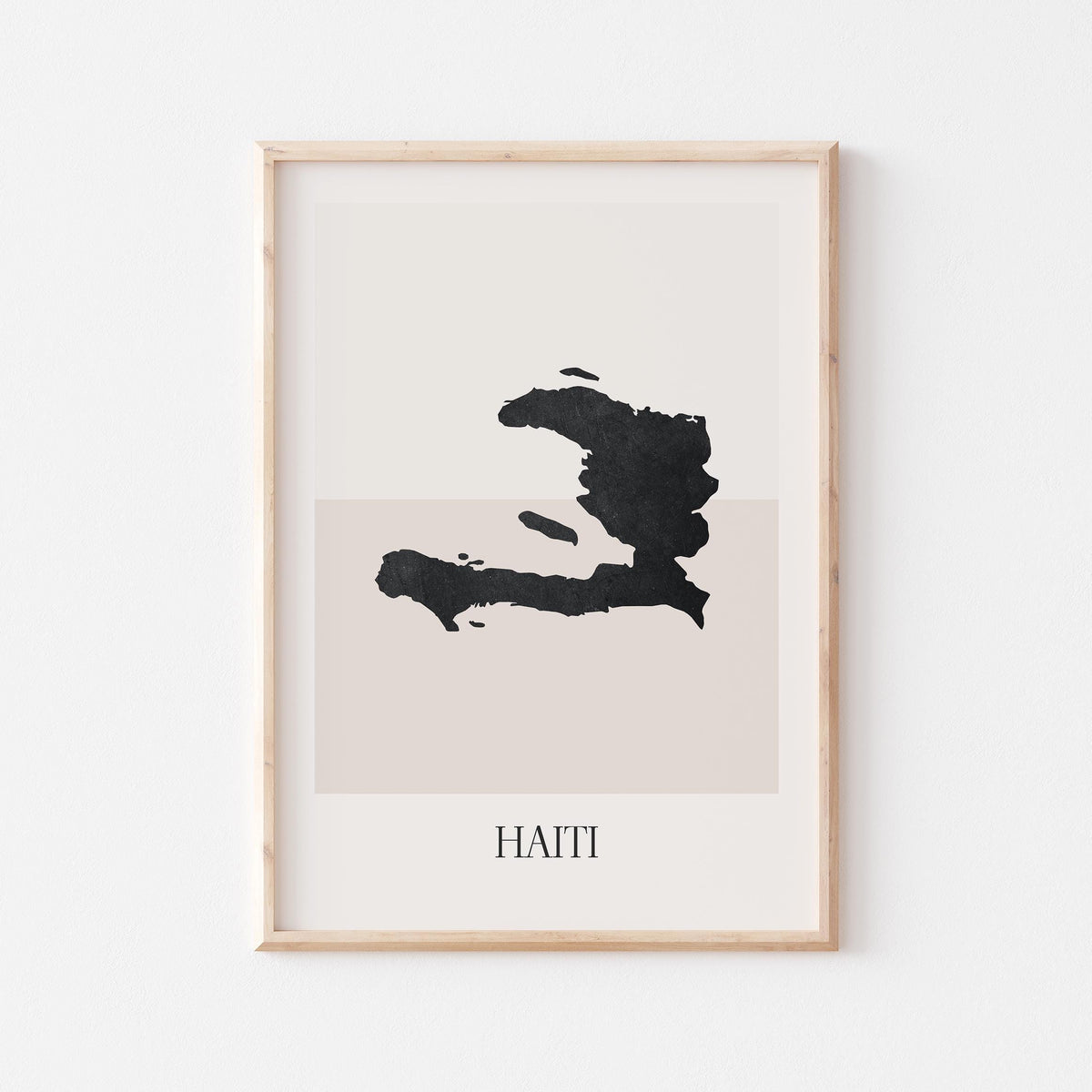 haiti map poster - minimalist boho wall art - digital download - image 1