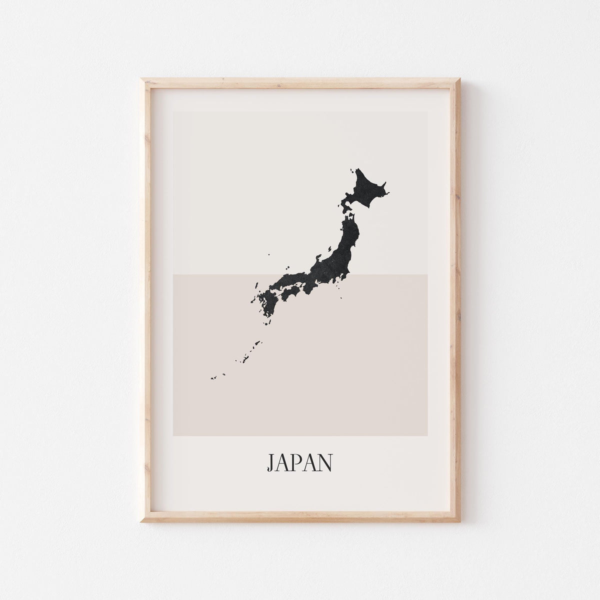 japan map poster - minimalist boho wall art - digital download - image 1