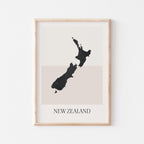 new zealand map poster - minimalist boho wall art - digital download - image 1