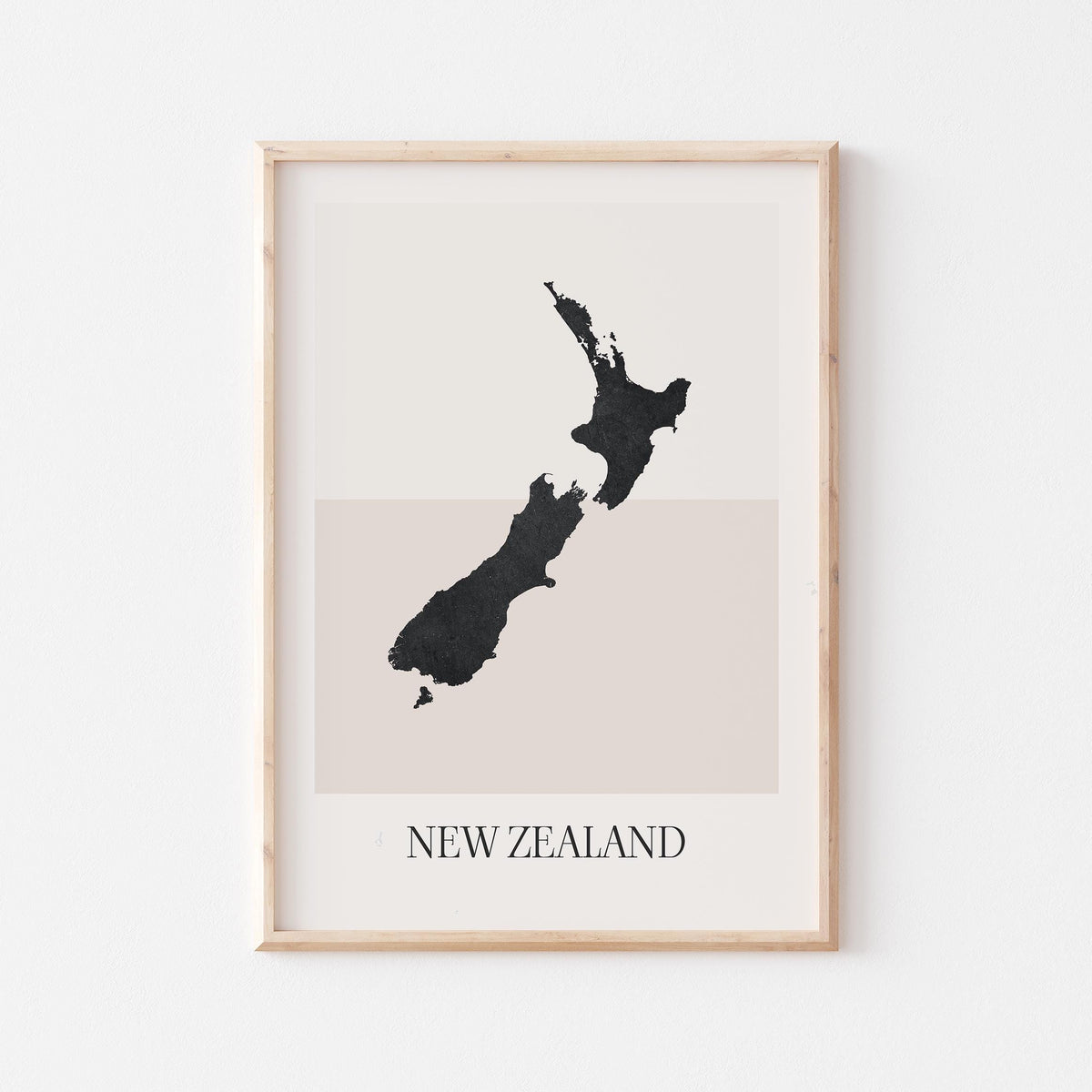 new zealand map poster - minimalist boho wall art - digital download - image 1