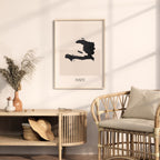 haiti map poster - minimalist boho wall art - digital download - image 3