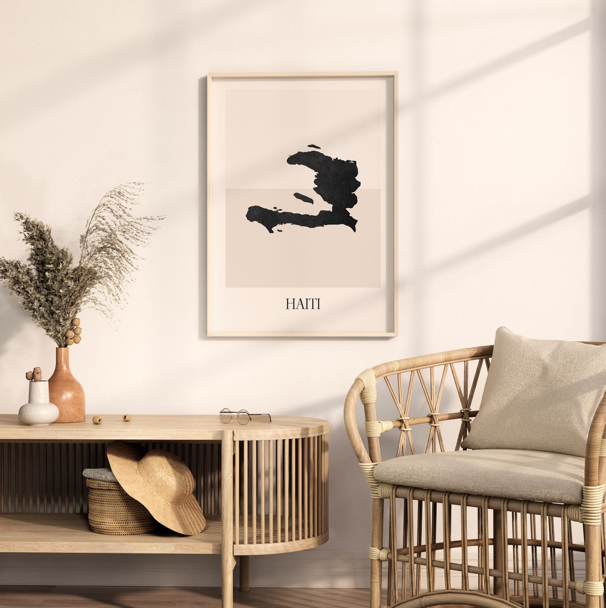 haiti map poster - minimalist boho wall art - digital download - image 3