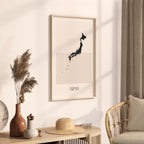 japan map poster - minimalist boho wall art - digital download - image 2