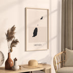 grenada map poster - minimalist boho wall art - digital download - image 2
