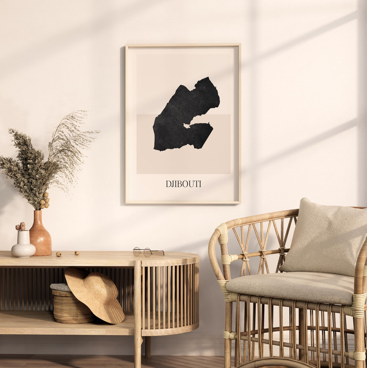 djibouti map poster - minimalist boho wall art - digital download - image 3