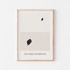 sao tome and principe map poster - minimalist boho wall art - digital download - image 1