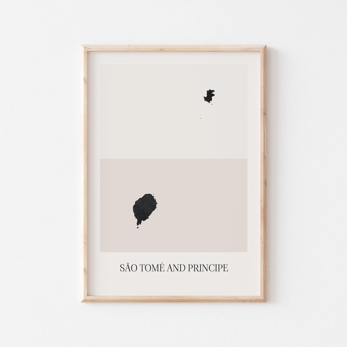 sao tome and principe map poster - minimalist boho wall art - digital download - image 1