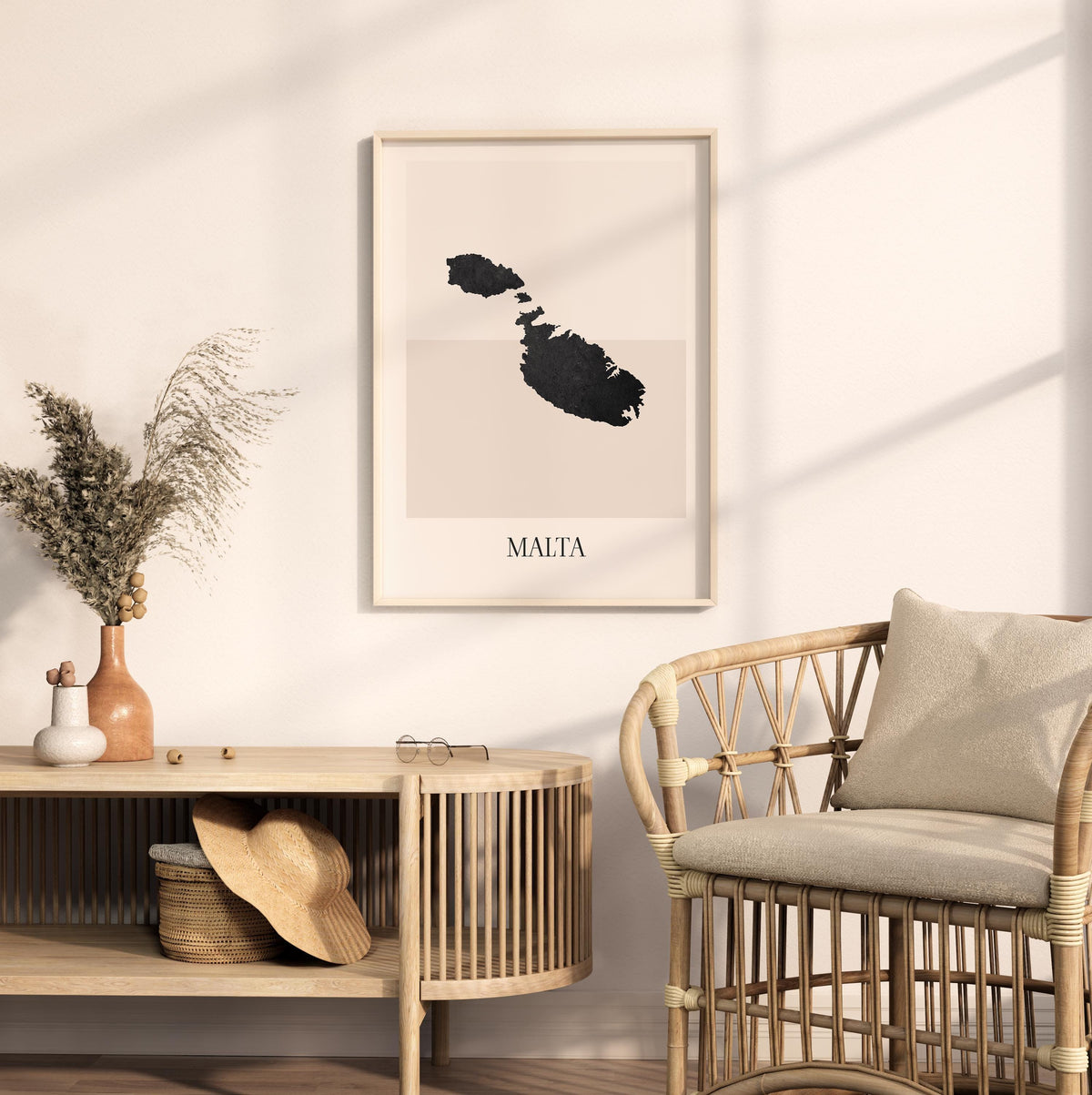 malta map poster - minimalist boho wall art - digital download - image 3