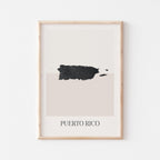 puerto rico map poster - minimalist boho wall art - digital download - image 1