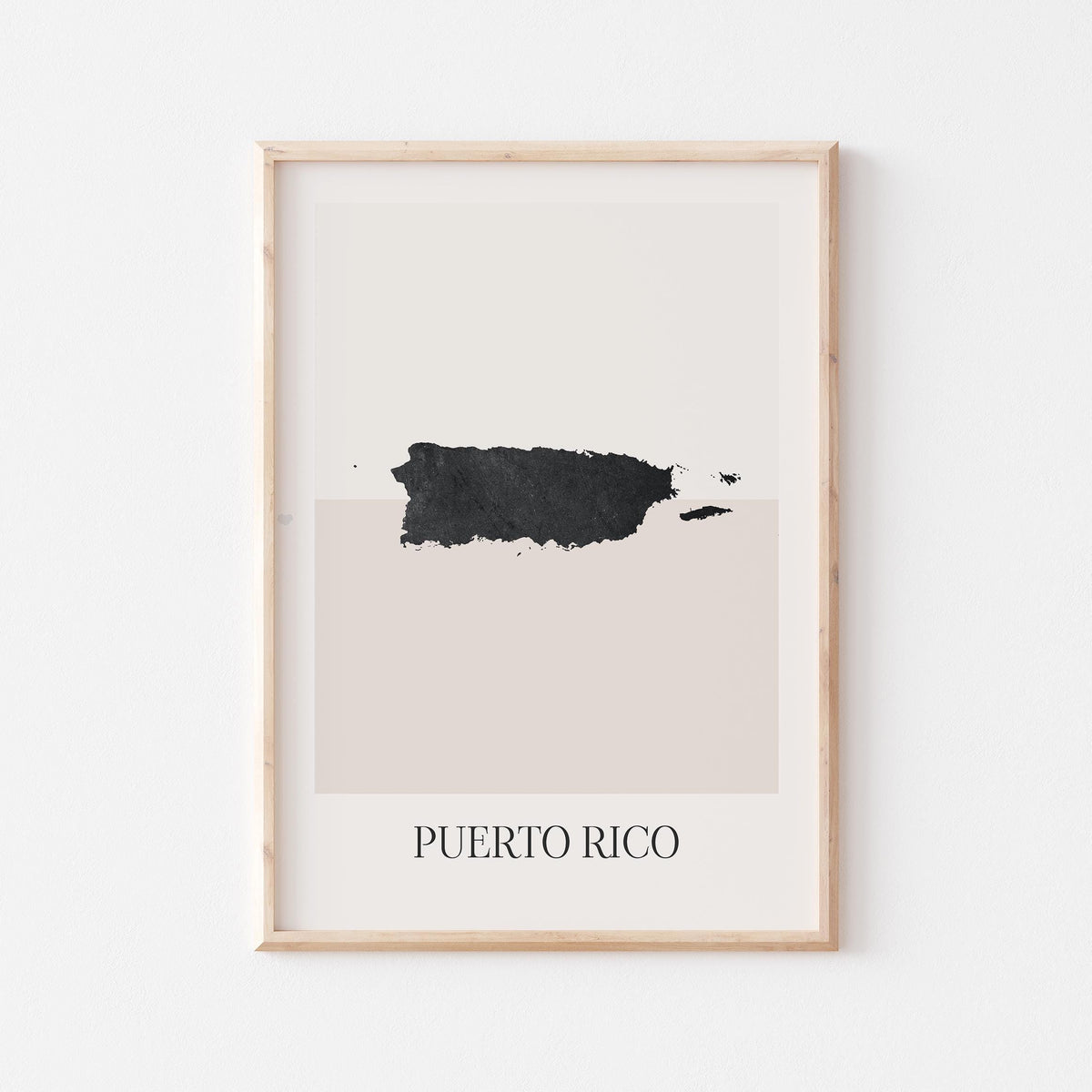 puerto rico map poster - minimalist boho wall art - digital download - image 1