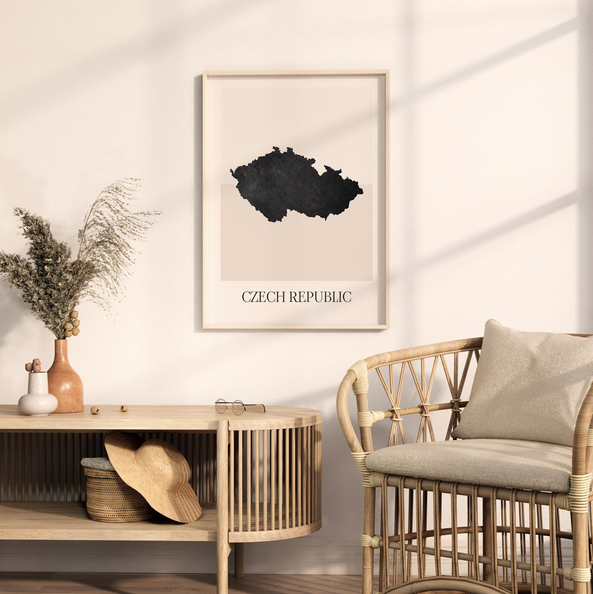 czech republic map poster - minimalist boho wall art - digital download - image 3