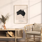 australia map poster - minimalist boho wall art - digital download - image 3