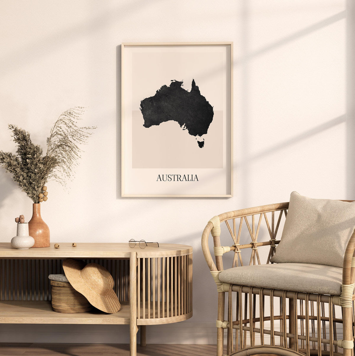 australia map poster - minimalist boho wall art - digital download - image 3