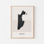 belize map poster - minimalist boho wall art - digital download - image 1
