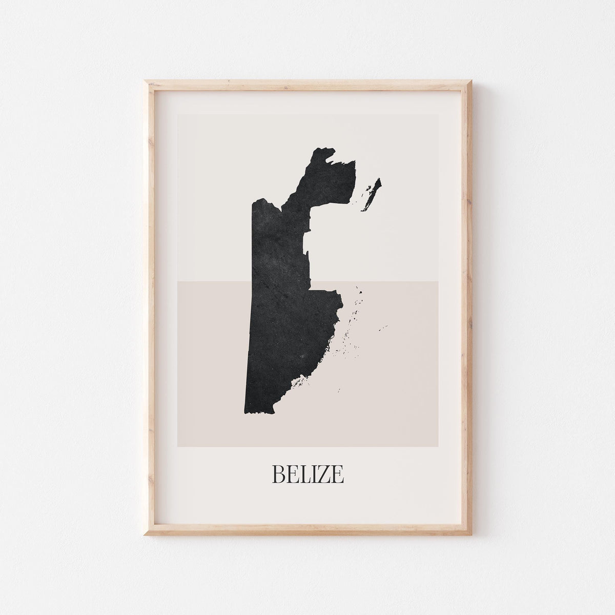 belize map poster - minimalist boho wall art - digital download - image 1