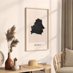 belarus map poster - minimalist boho wall art - digital download - image 2