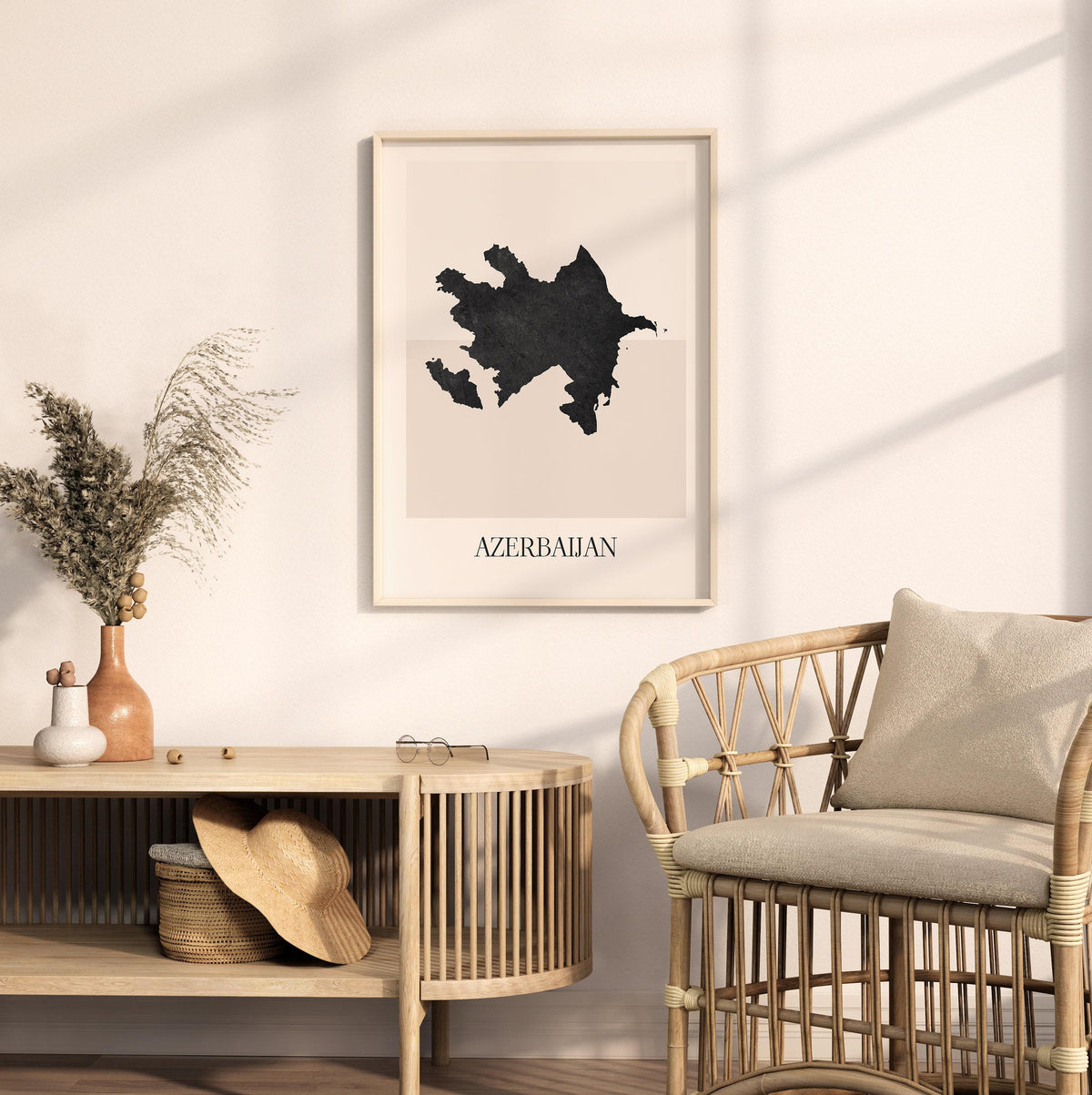 azerbaijan map poster - minimalist boho wall art - digital download - image 3