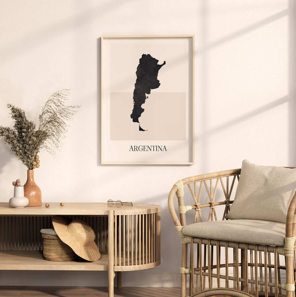 argentina map poster - minimalist boho wall art - digital download - image 3