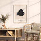 belarus map poster - minimalist boho wall art - digital download - image 3