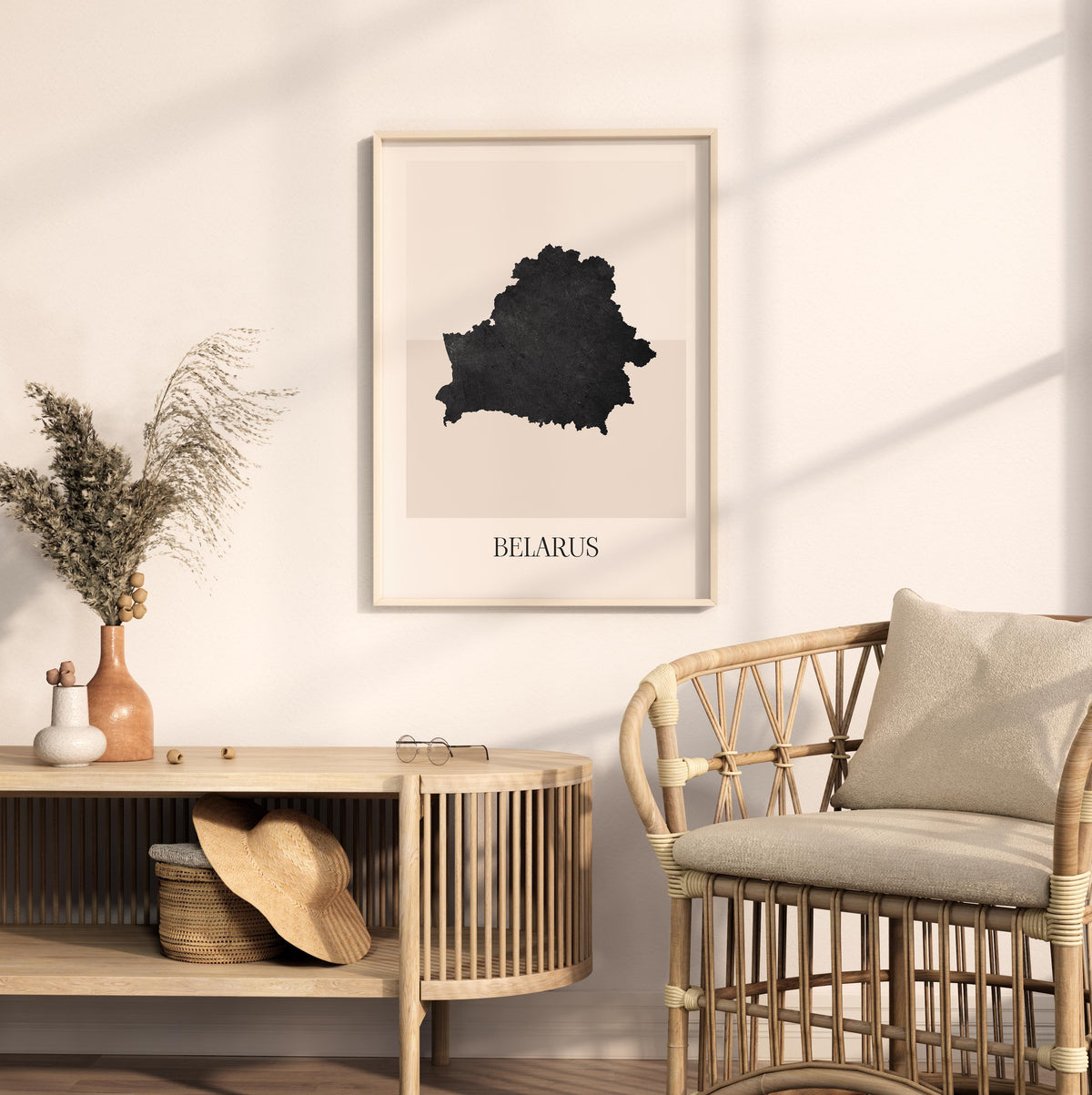 belarus map poster - minimalist boho wall art - digital download - image 3