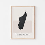 madagascar map poster - minimalist boho wall art - digital download - image 1