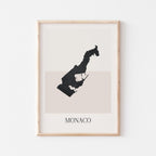 monaco map poster - minimalist boho wall art - digital download - image 1