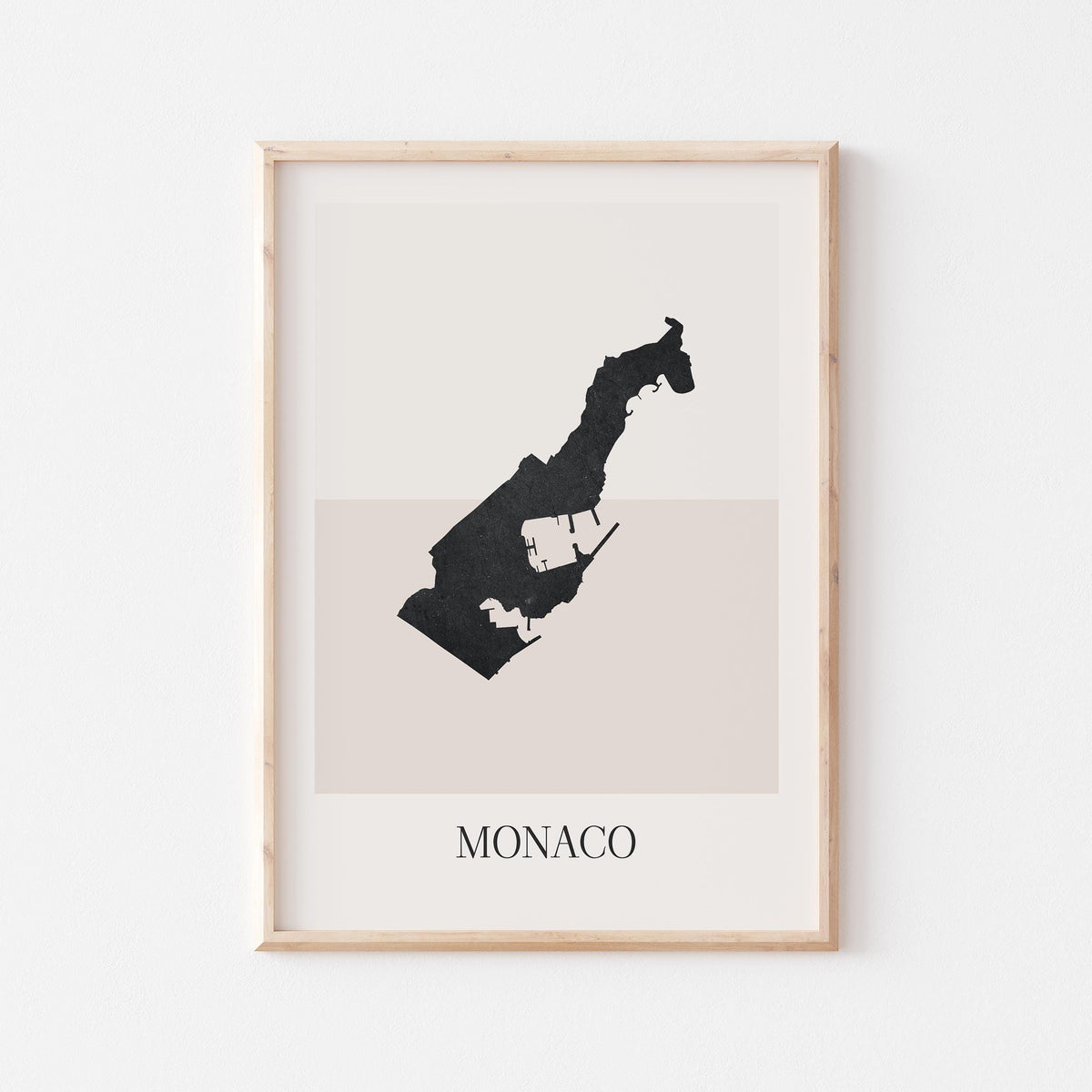 monaco map poster - minimalist boho wall art - digital download - image 1
