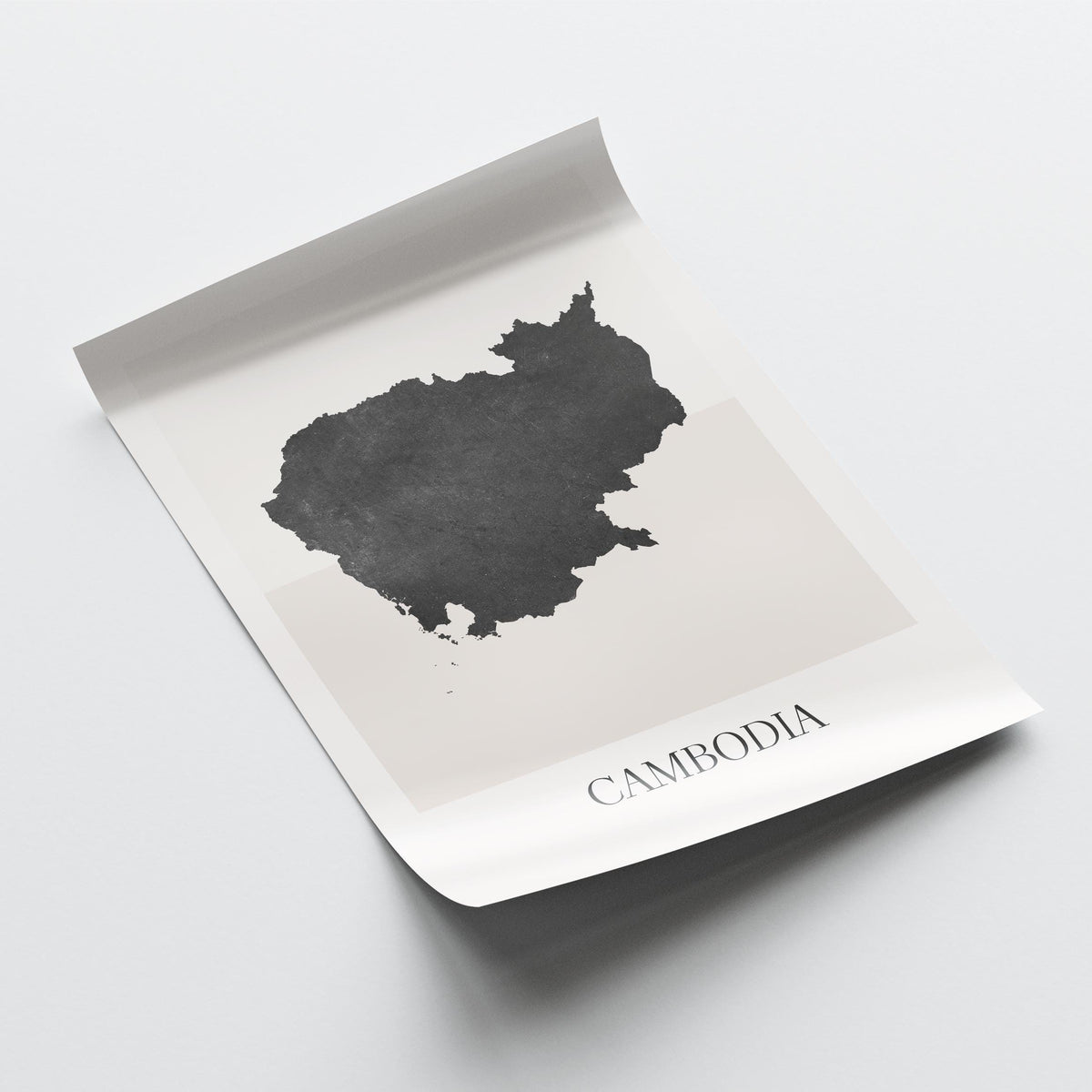 cambodia map poster - minimalist boho wall art - digital download - image 4