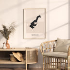 monaco map poster - minimalist boho wall art - digital download - image 3