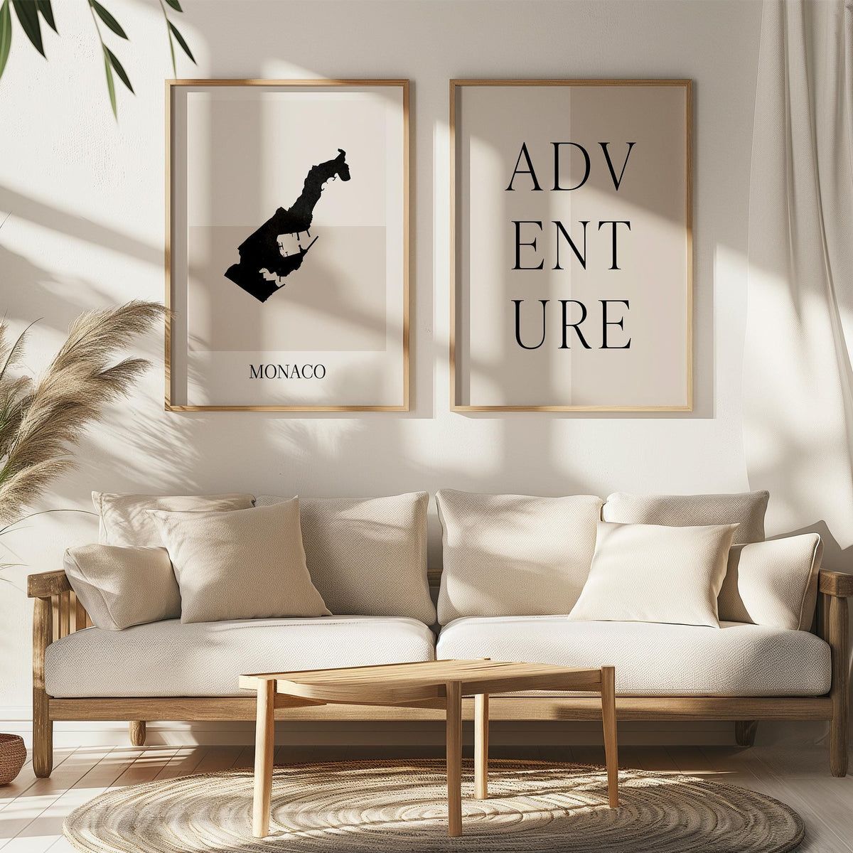 monaco map poster - minimalist boho wall art - digital download - image 5