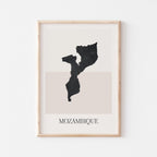 mozambique map poster - minimalist boho wall art - digital download - image 1