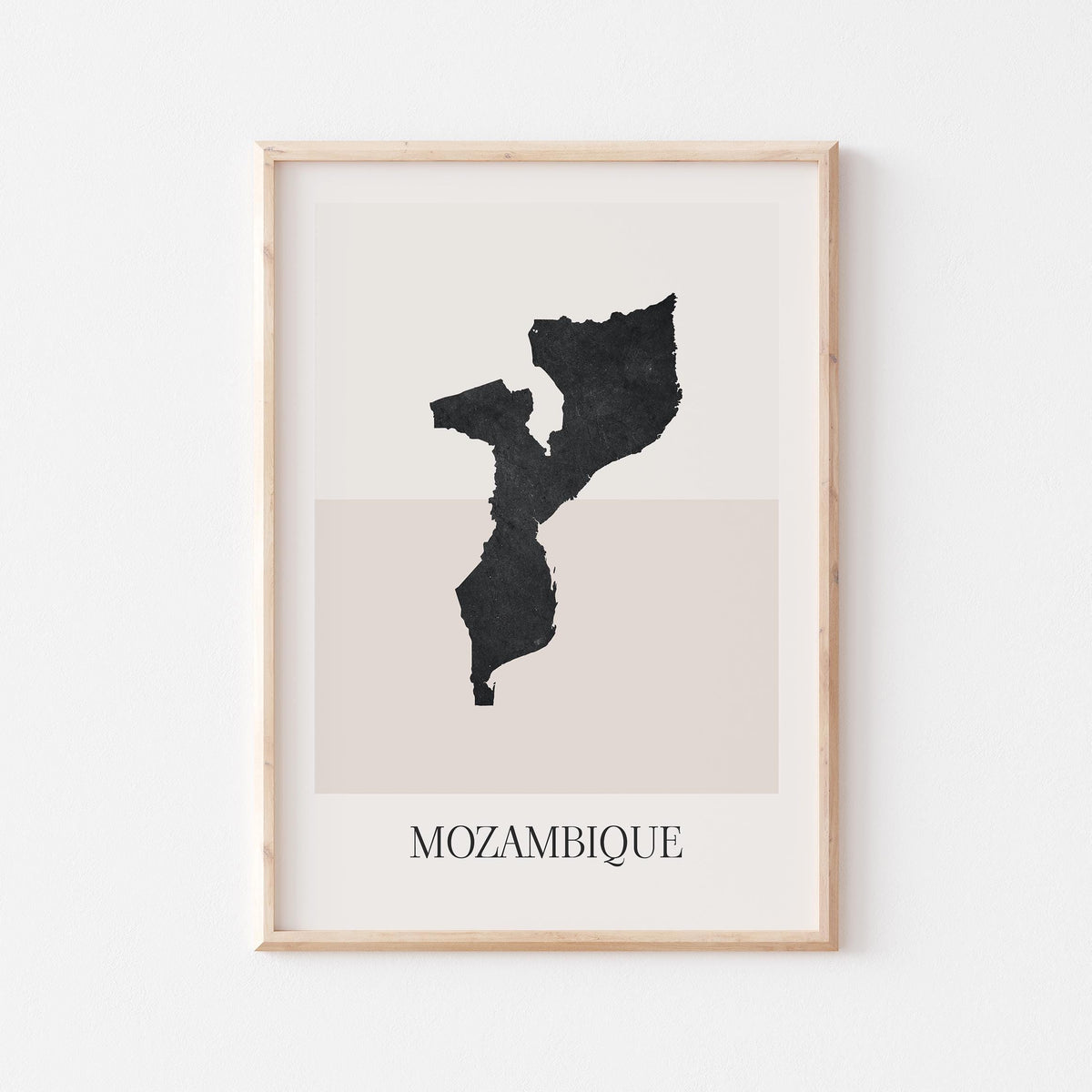 mozambique map poster - minimalist boho wall art - digital download - image 1