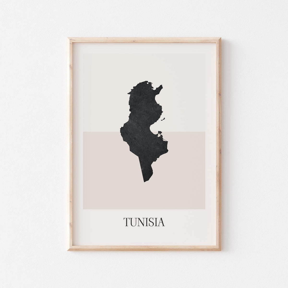 tunisia map poster - minimalist boho wall art - digital download - image 1