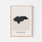 honduras map poster - minimalist boho wall art - digital download - image 1