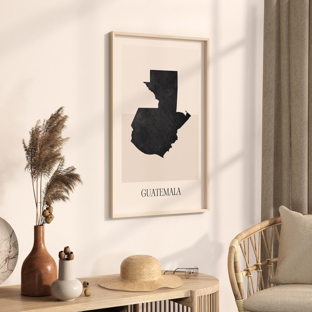 guatemala map poster - minimalist boho wall art - digital download - image 2