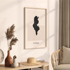 tunisia map poster - minimalist boho wall art - digital download - image 2