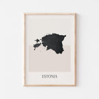estonia map poster - minimalist boho wall art - digital download - image 1