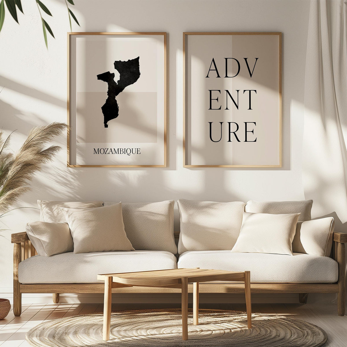 mozambique map poster - minimalist boho wall art - digital download - image 5
