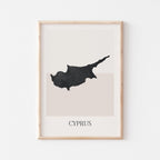 cyprus map poster - minimalist boho wall art - digital download - image 1