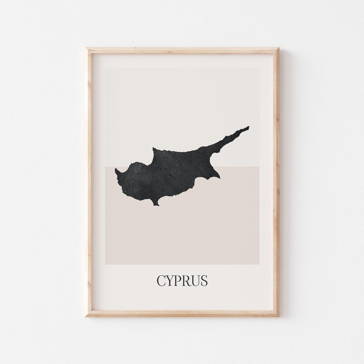 cyprus map poster - minimalist boho wall art - digital download - image 1