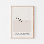 solomon islands map poster - minimalist boho wall art - digital download - image 1