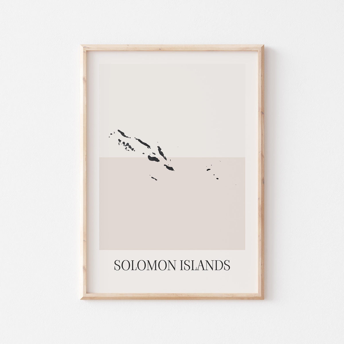 solomon islands map poster - minimalist boho wall art - digital download - image 1