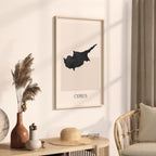 cyprus map poster - minimalist boho wall art - digital download - image 2