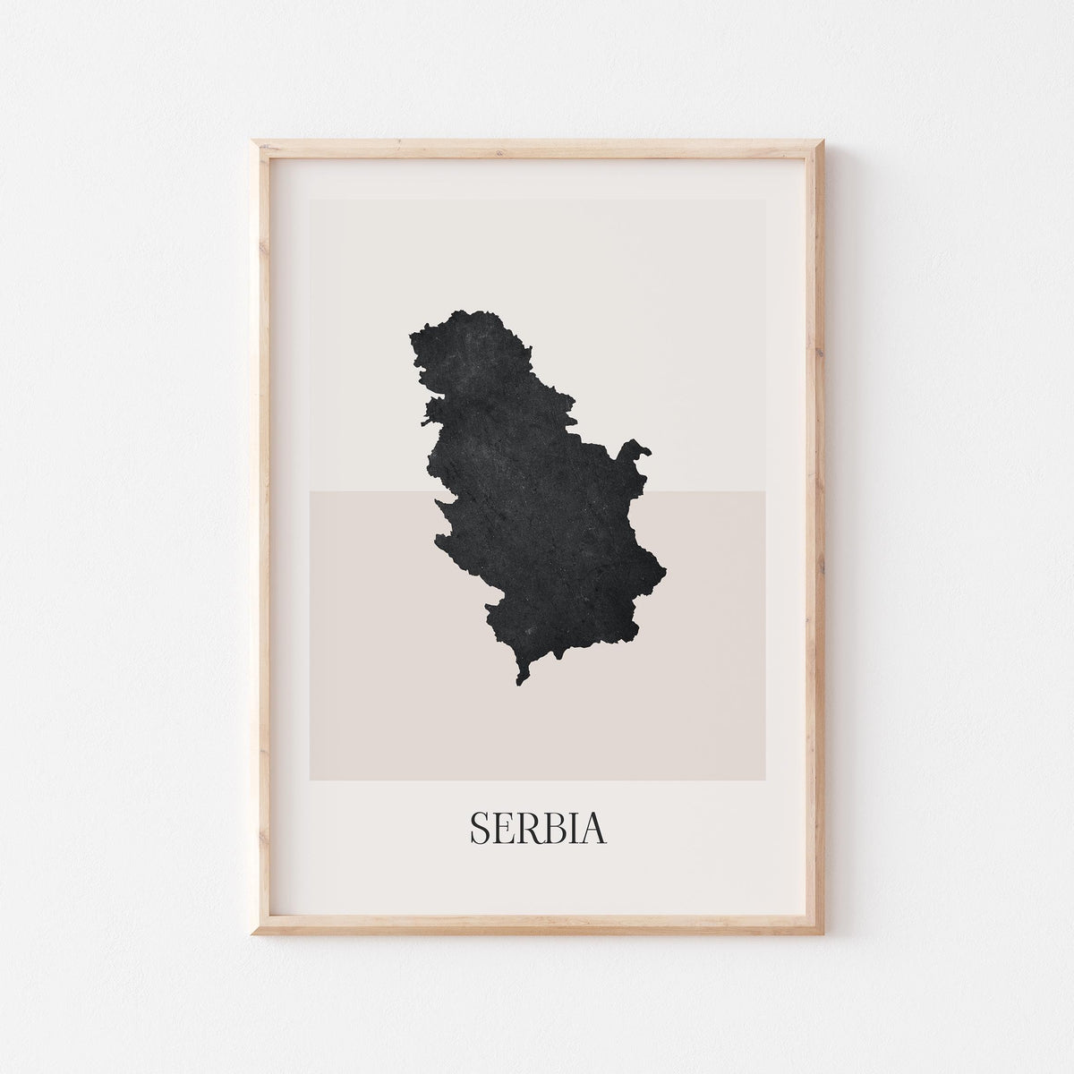 serbia map poster - minimalist boho wall art - digital download - image 1