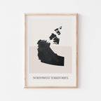 northwest territories canada map poster - minimalist boho wall art - digital download - image 1