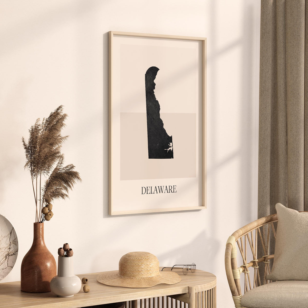 delaware usa map poster - minimalist boho wall art - digital download - image 2