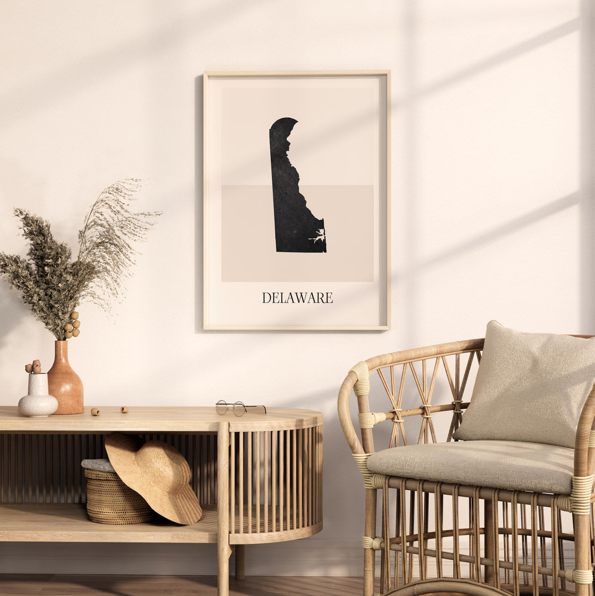 delaware usa map poster - minimalist boho wall art - digital download - image 3