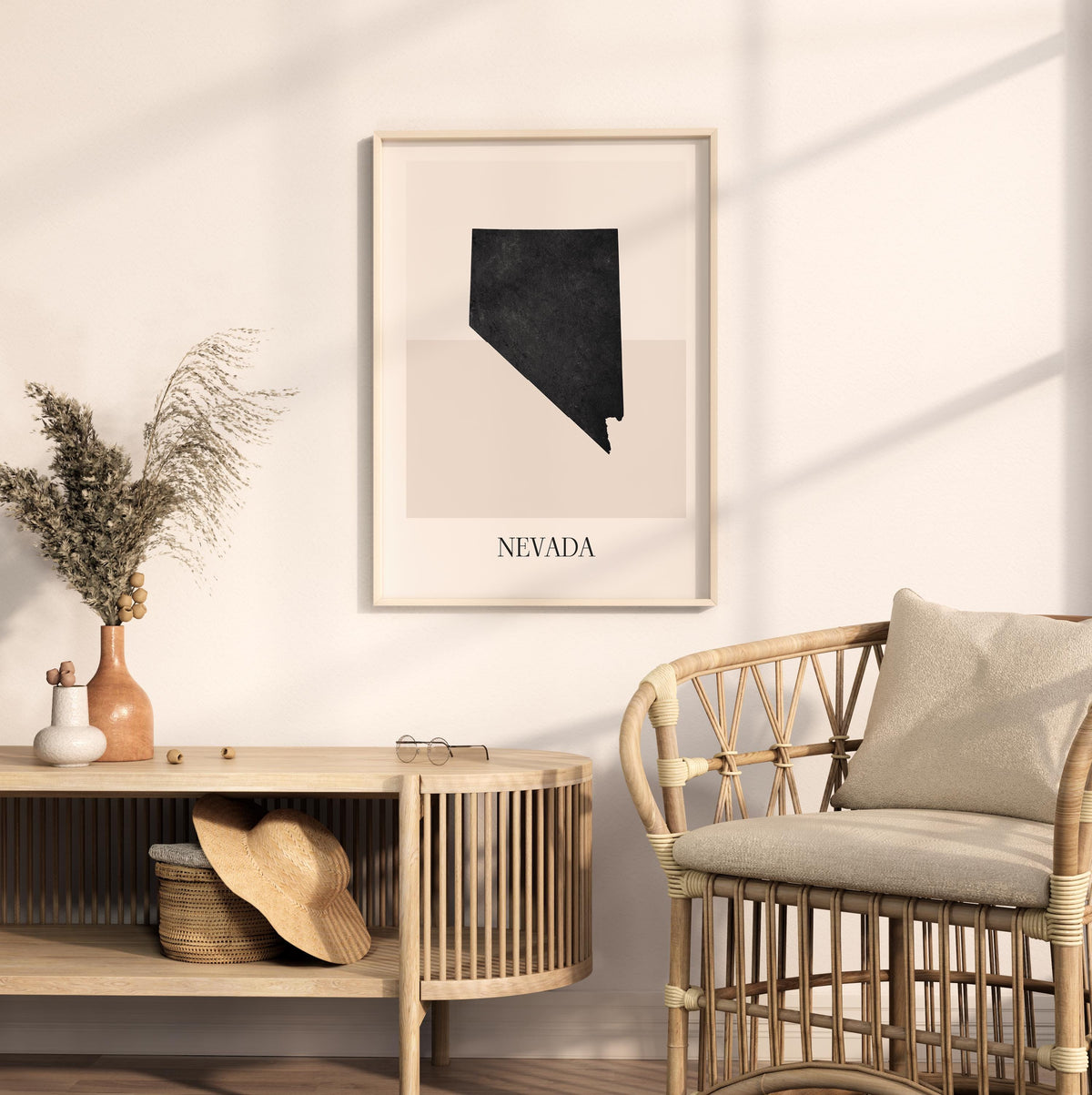 nevada usa map poster - minimalist boho wall art - digital download - image 3